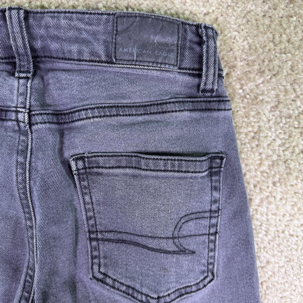 American Eagle Mom Jeans Women's Size 000 Regular Black Denim Stretch F203 - Picture 11 of 16